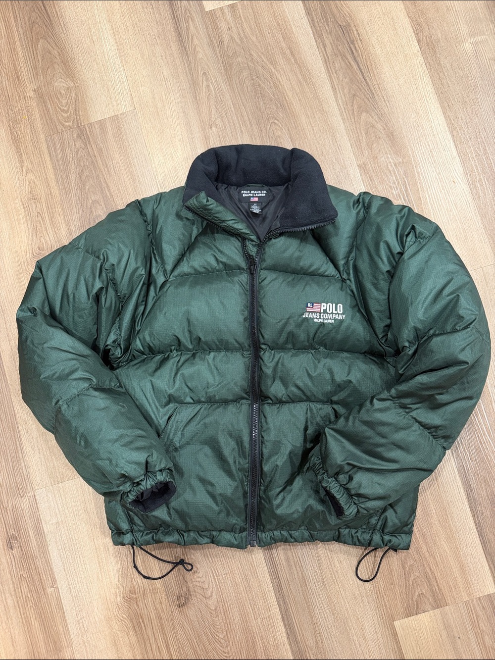 Vintage Ralph Lauren Polo Jeans Co Green Down Filled Puffer Jacket Men’s Medium
